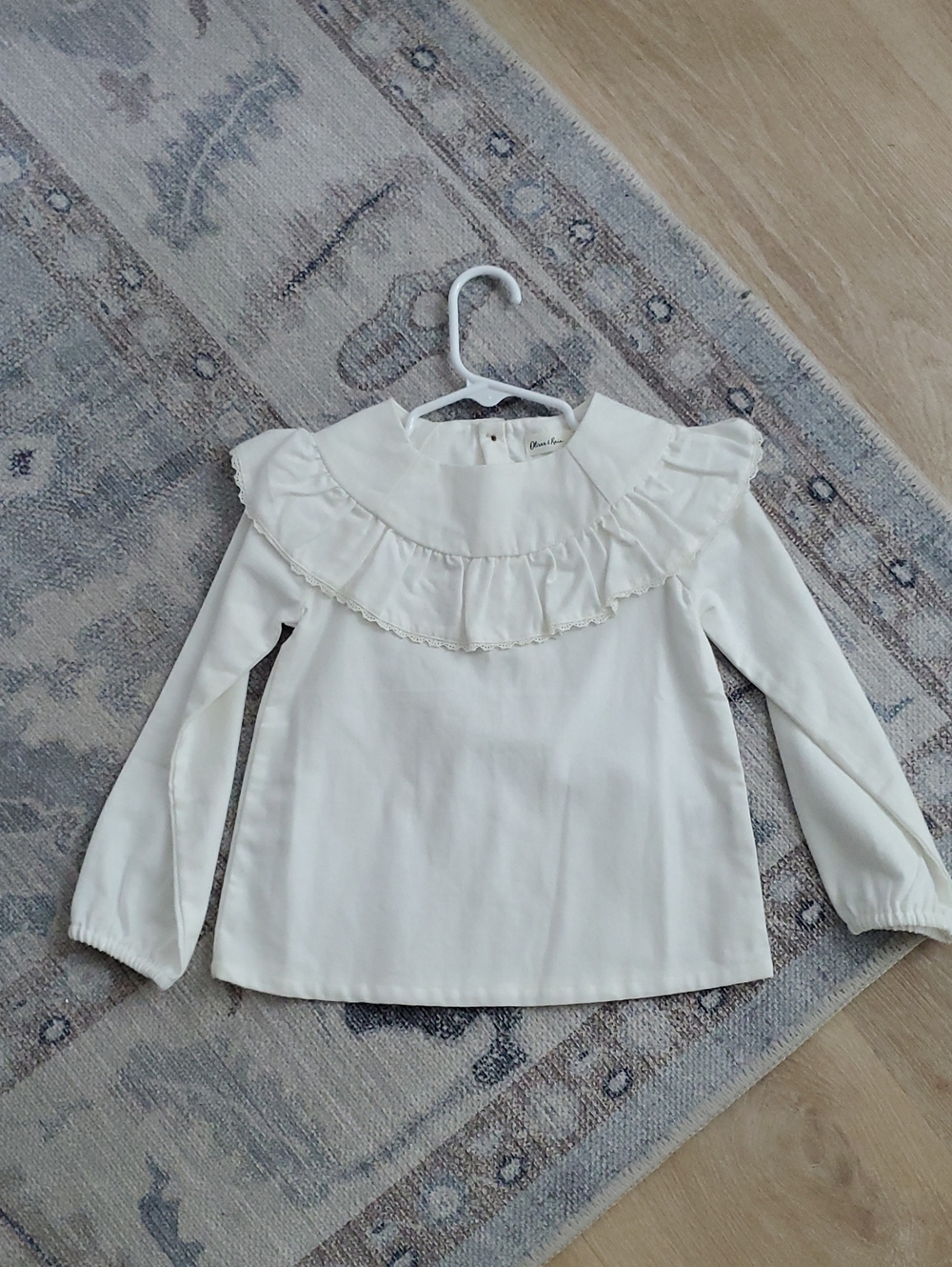 Oliver And Rain Toddler Girls Ruffle Lace Long Sleeve Top Shirt Sz3T